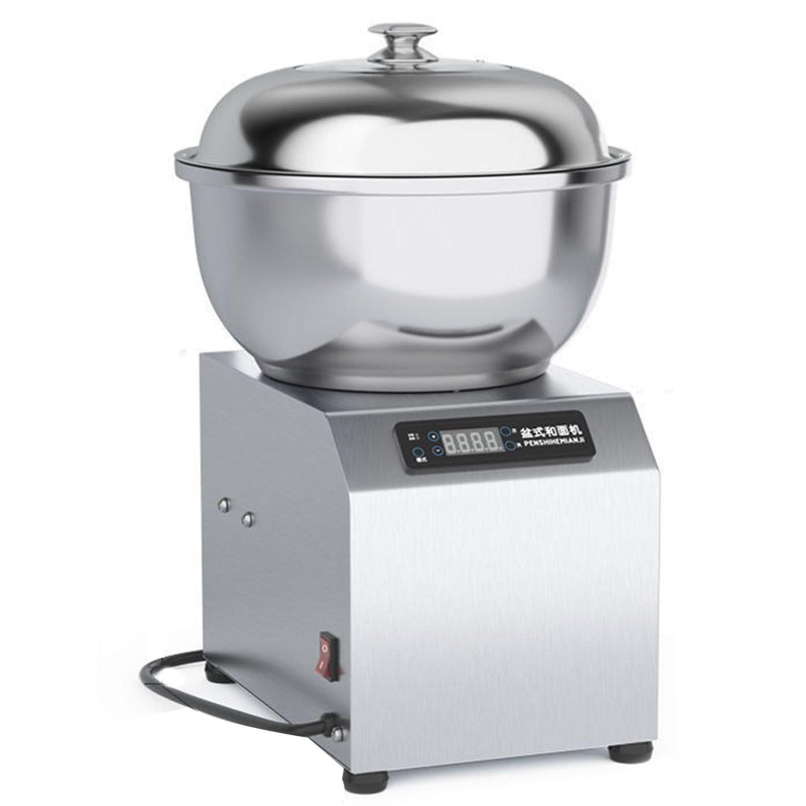 Impastatrice commerciale, macchina impastatrice a doppia rotazione con ciotola in acciaio inossidabile per uso alimentare, coperchio e timer, impastatrice a spirale elettrica per ristoranti 8kg