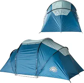 Barraca Familiar 6-8 Pessoas com 2 Cômodos e Sala de Estar - Impermeável e de Montagem Fácil para Acampamentos