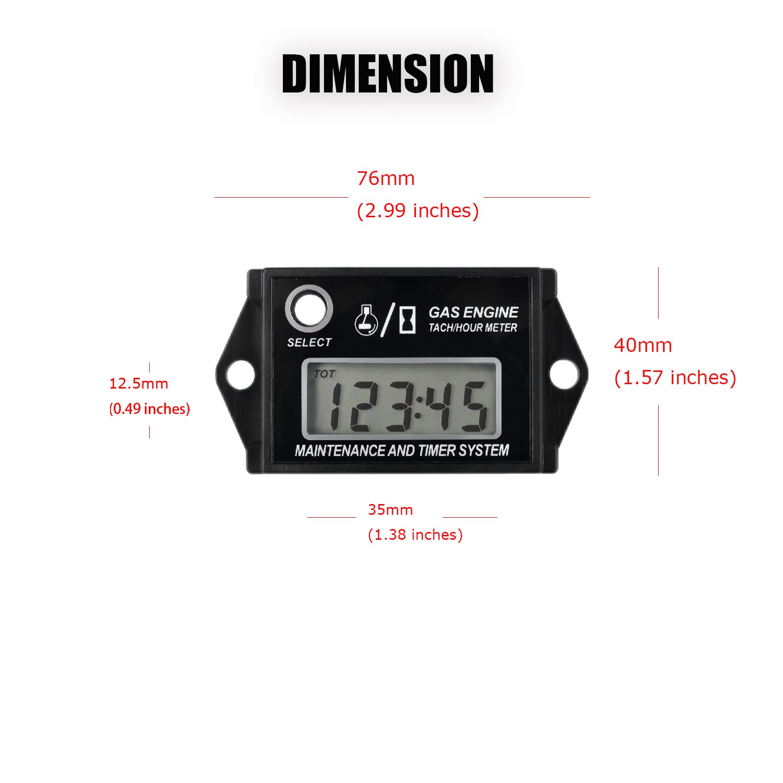 HonorMeet Stundenzähler Für Kettensäge & Rasenmäher - Digitaler Betriebsstundenzähler