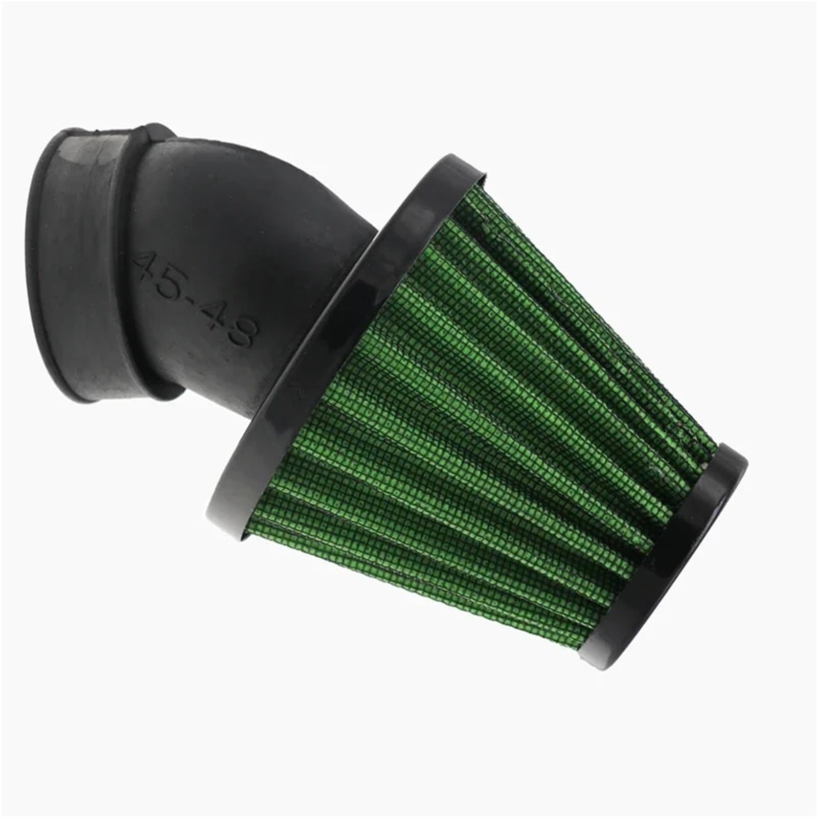 filtr powietrza zamienny Pasuje do filtra powietrza motocykla 28-48 mm Środek czyszczący Zacisk na filtrach wlotowych zgiętych pod kątem 45 °(Green 48mm)