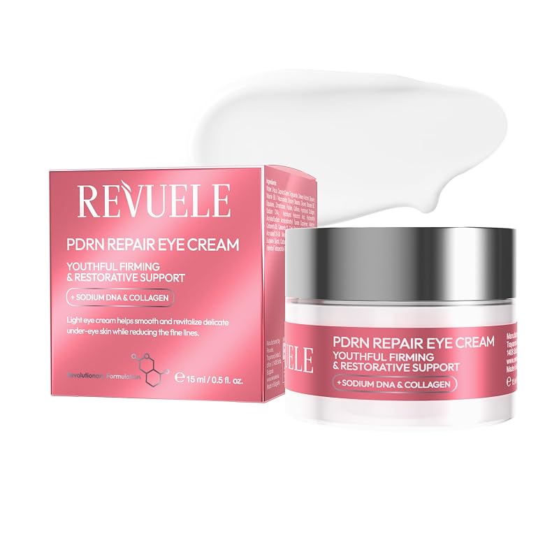 Creme para a região dos olhos Revuele com Salmon DNA PDRN, Sodium DNA, colágeno, peptídeos e cafeína — 15 mL