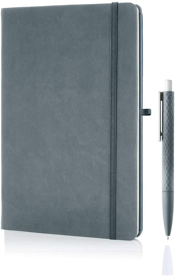 Notebook a5 - by GiftOlogy, journal notebook for office | office diary notebook and pen set, for men, women, college school, diary for office use | 192 ruled pages, soft touch & Hard cover notebook