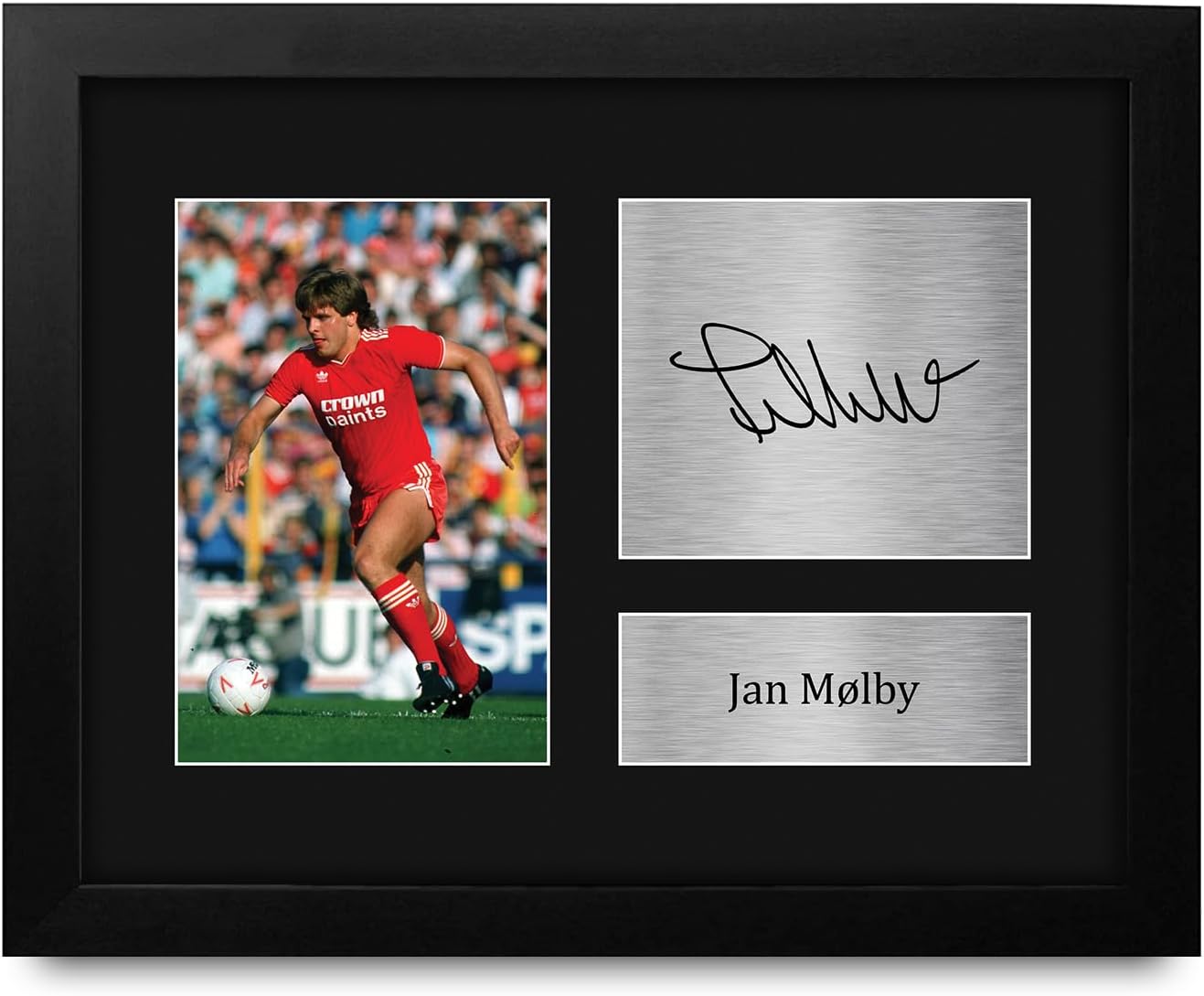 HWC Trading Jan Molby Liverpool Gifts Printed Signed Autograph Picture for Soccer Fans and Supporters - US Letter Framed (ID-008166)