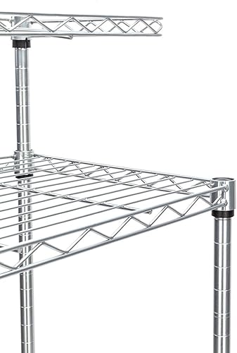 Miniatura 5 de Estante para panaderos con ruedas, carrito de microondas de cocina con almacenamiento, carrito de alambre ajustable de 4 niveles de altura para