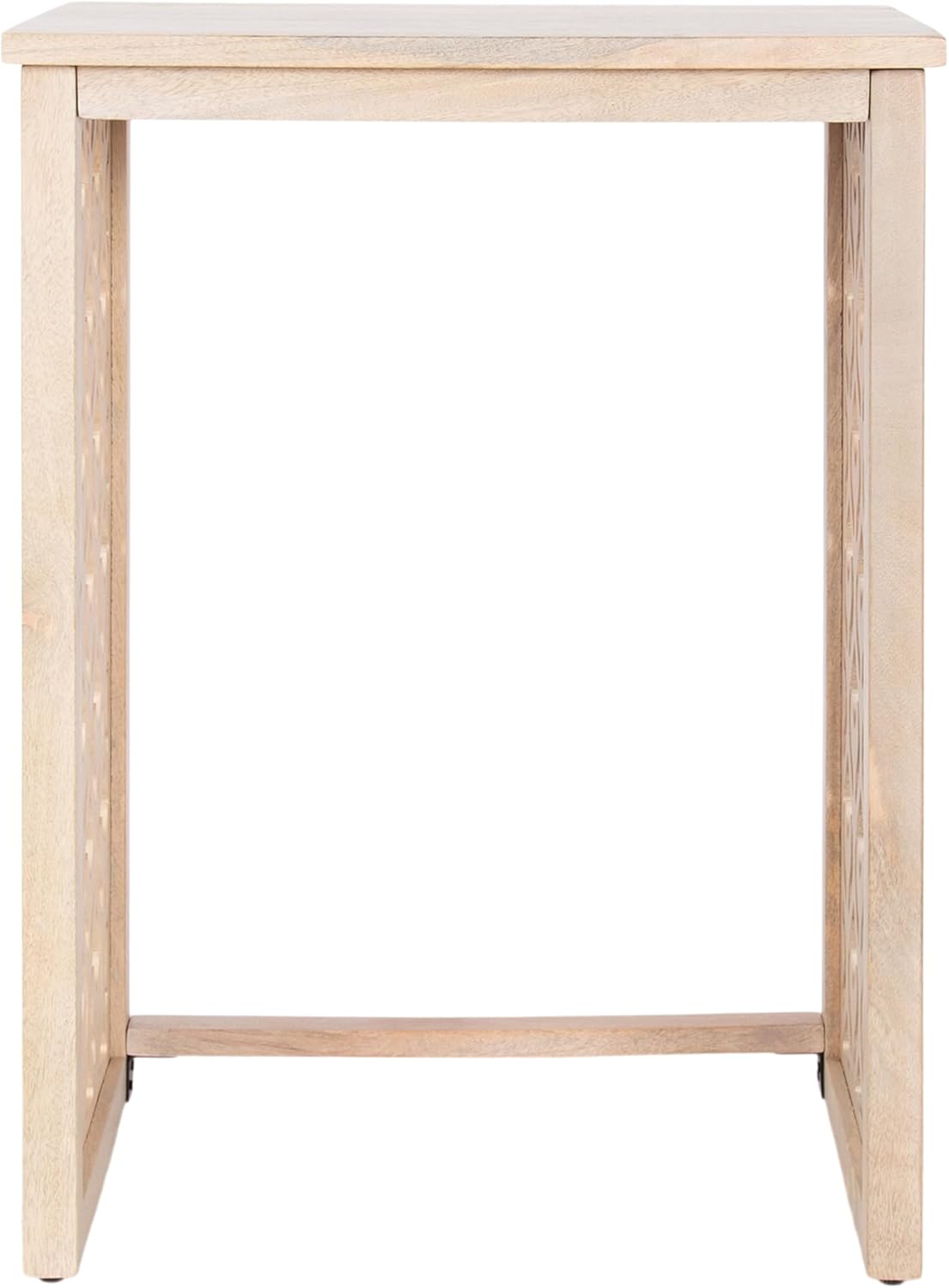 Kate and Laurel Karni Modern Mango Wood Living Room Nesting Tables, Set of 2, Whitewash, Decorative Coastal Solid Wood End Tables for Use as Bedroom Nightstands or Entryway Decor Accents