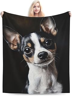Qycazzw Cute Rat Terrier Blanket Gifts for Women Girls Kids Dog Lovers, Puppy Flannel Blankets, Warm Cozy Soft Throw for Bedroom, Camping, Couch, Decor 50x60 in