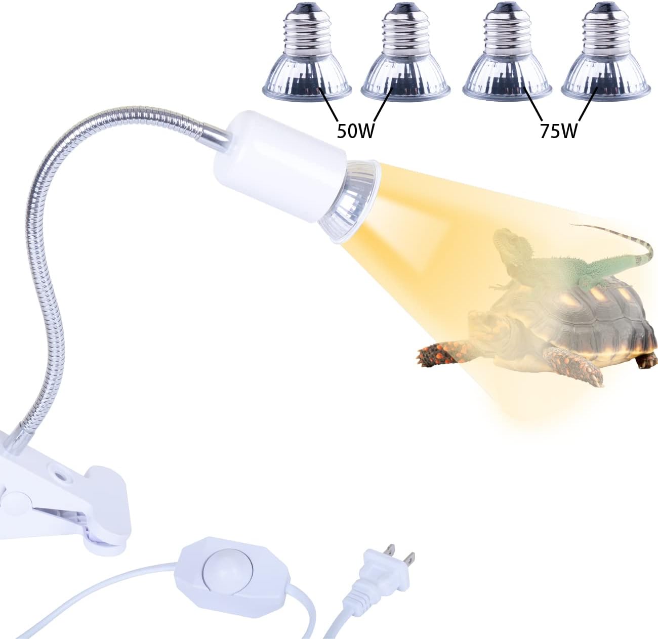 Reptile Heat Lamp, UVA UVB Reptile Light Basking Spot Lamp, UVA UVB Reptile Light