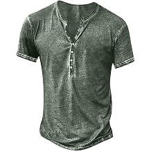 Muscularfit Mens Polo Shirts Short Sleeve Vintgae Cotton Henley Shirt Summer Fashion Causal V Neck Button Down Shirt Blouse