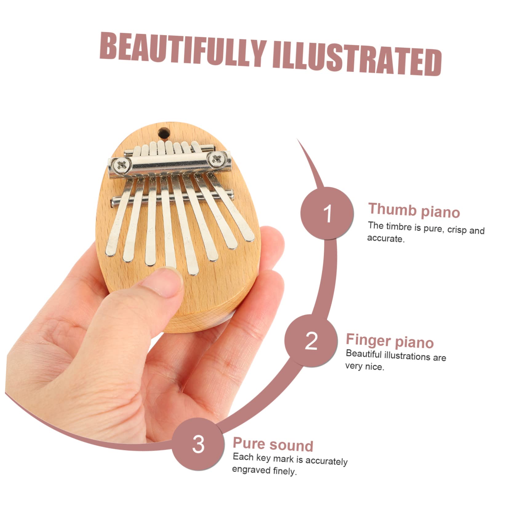 Alasum 5kawałki Miniaturowa Kalimba o Ośmiu Tonach Wygodny Instrument Muzyczny Dla Początkujących Ergonomiczny Zespół z Bukowego Drewna Przenośny Pianino Palce Doskonała Dla