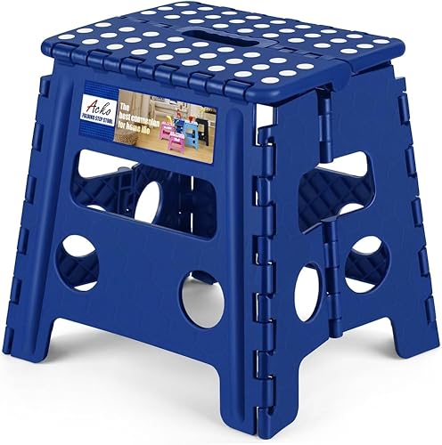 Miniatura 18 de ACKO Taburete de Escalón Plegable de 9 Pulgadas 300 lb de Capacidad, Taburetes de Escalón Plegables de Plástico para Niños y Adultos, Taburetes