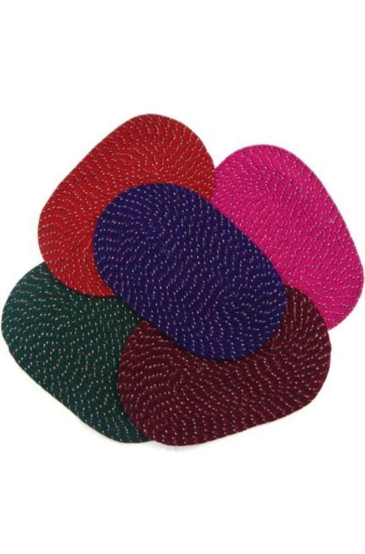 Dev Enterprises Cotton Bath mat Office mat Set of 5 Piece Multicolor
