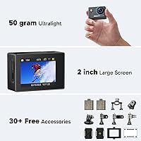 Vista 7 de Dragon Touch Cámara de acción 4K - Visión 3 20 MP Cámara impermeable subacuática con zoom 4X 170° Cámara deportiva WiFi de gran angular con control