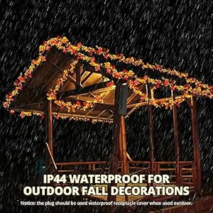 Fall decorations fall garland with lights 9ft plug in lighted thanksgiving garland with 50 incandescent bulbs fall decor lights for outdoor indoor home party autumn halloween fall harvest decor  urban country home decor