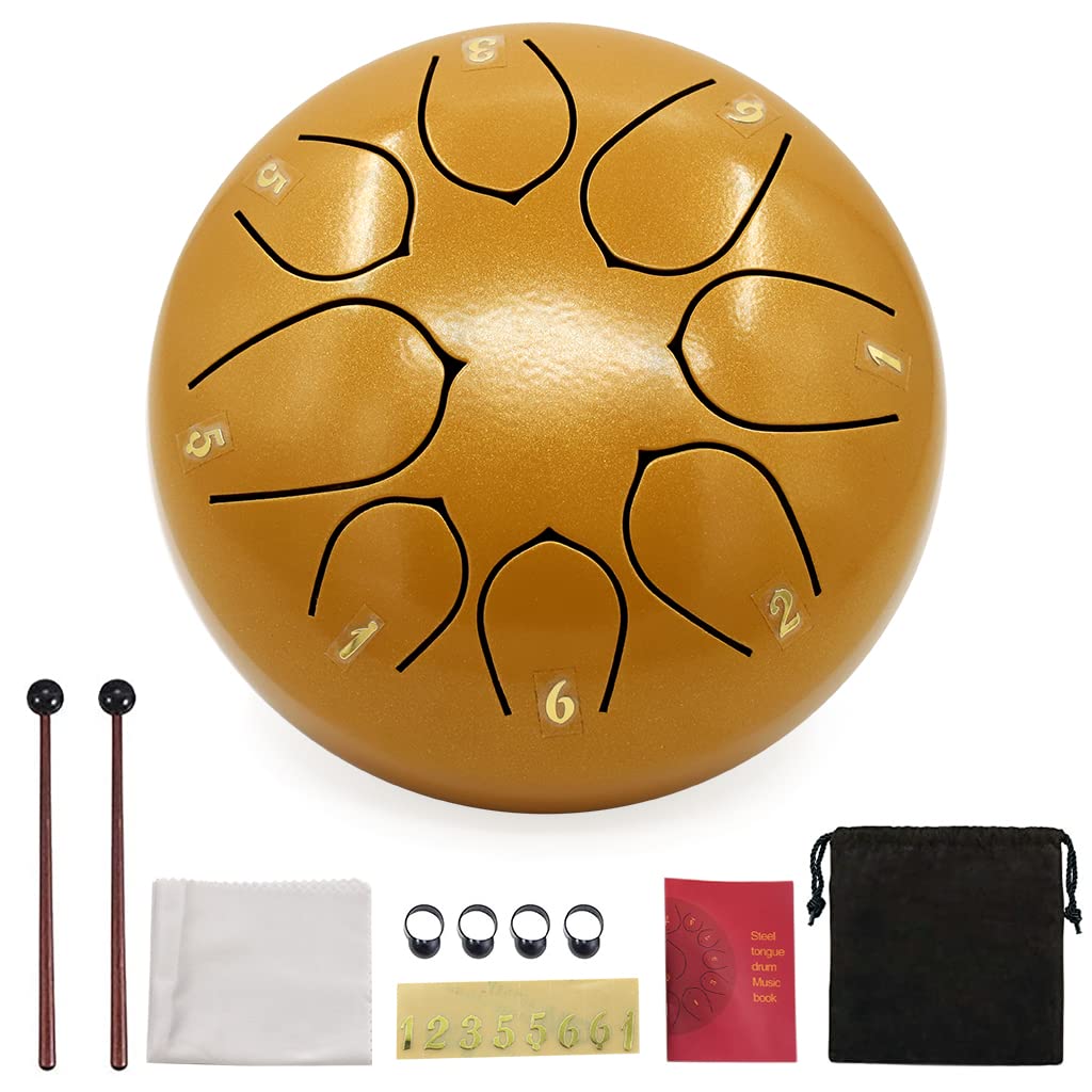 HASTHIP® 6inch Steel Tongue Drum 8 Note, Percussion Instrument Handpan