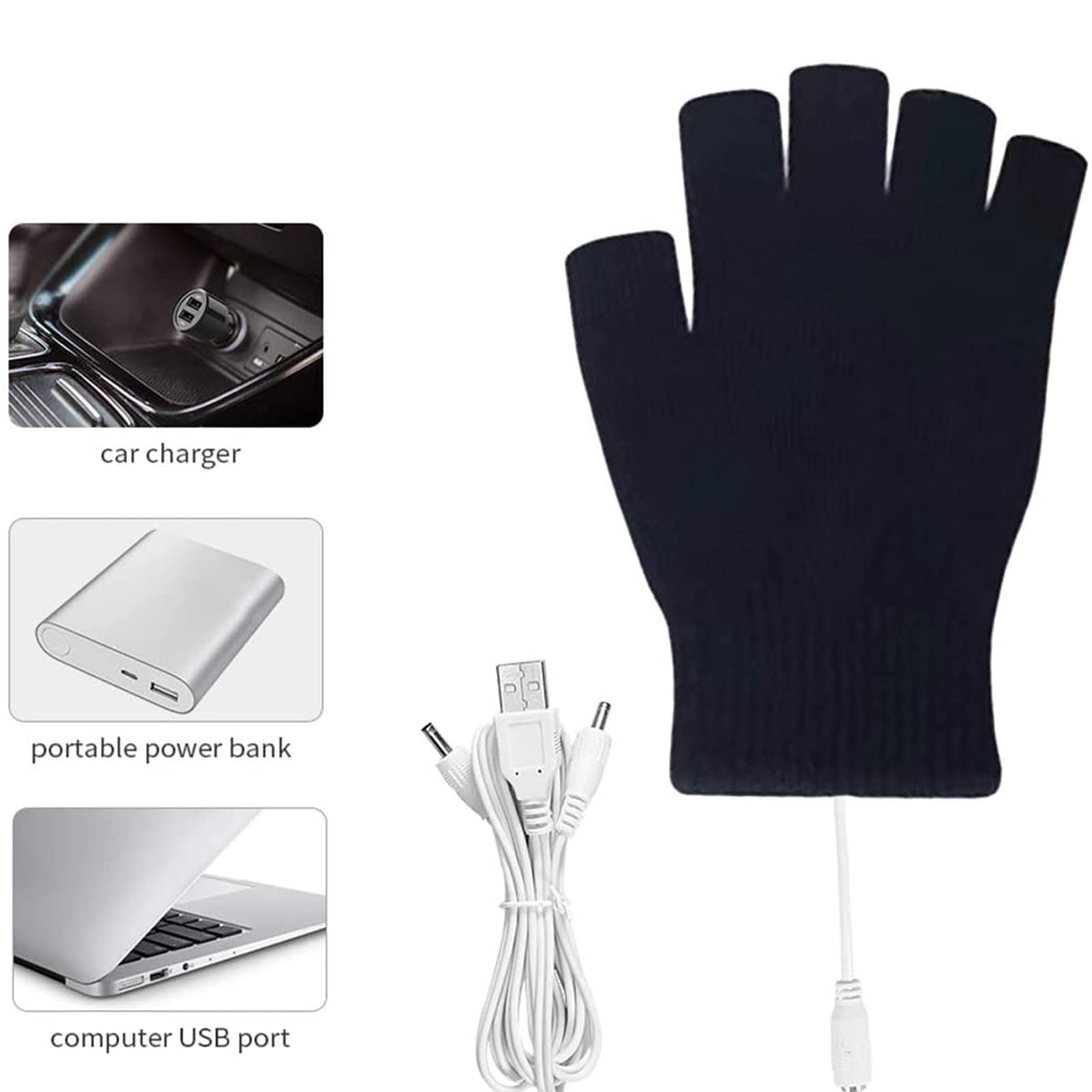 Cerioll Guantes Térmicos USB Calefactados Invierno Lavables para Oficina Mecanografía