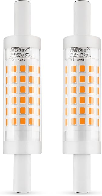 HiBay 2X 5W R7s 78mm LED Bulbs Non-Dimmable J78 Liner Light Warm White 3000K J Type led 240v floodlight Bulb 45W R7s Halogen Replacement