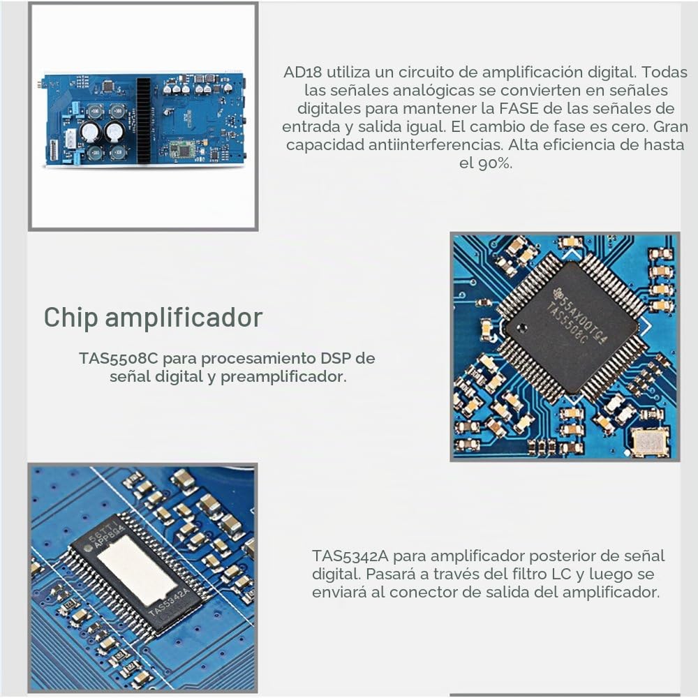 SMSL AD18 Audio HIFI Amplificador Estereo con Bluetooth 4.2 compatibles | USB DSP Forma del amplificador de potencia digital 2.1 Para Altavoz, 80wx2 Amplificador de Clase D con Salida Para Subwoofer