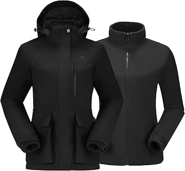 Amazon.com: CAMEL CROWN Women's Ski Jacket 3 in 1 Winter