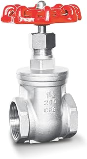 SYWUWV 1-1/2" NPT 304 Stainless Steel Gate Valve - Heavy Duty Leak-Proof Manual Wheel Handle for Water Oil Gas HVAC Plumbing (DN40)