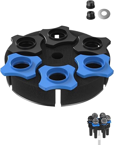 Soporte para micrófono múltiple de 6 ranuras, base de aleación, acolchado de espuma y anillo antivuelco, compatible con soporte roscado de 58