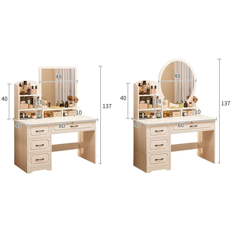 Amazon.com: FairyHover Dressing Table with LED Lights Mirror
