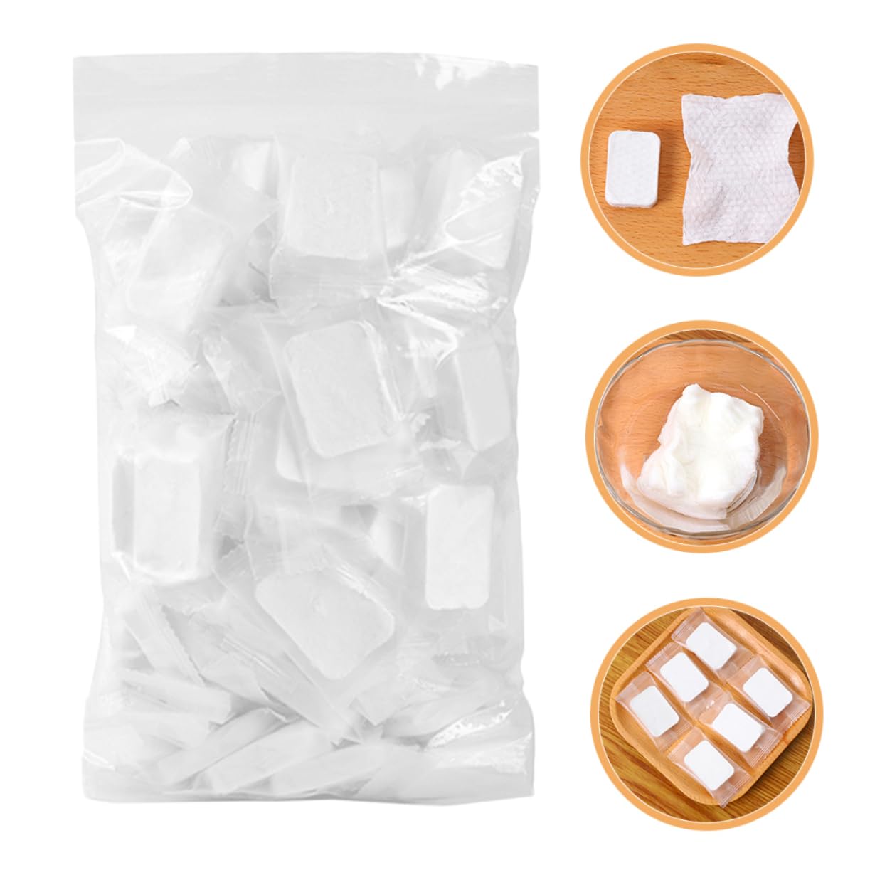 Dischetti Struccanti Compressi per Viso Non Tessuto 50 Pezzi Bianco per Pulizia Profonda Pori e Rimozione Make-up Delicata Adatti a Donne e Ragazze