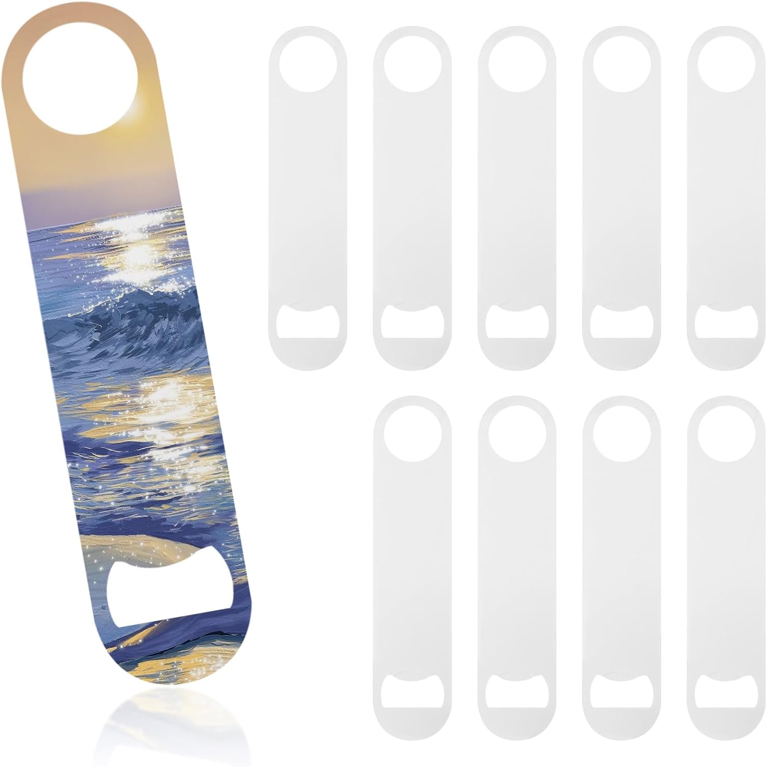 Ohiyoo 10 Pack 7 Inch Sublimation Blank Bottle Opener