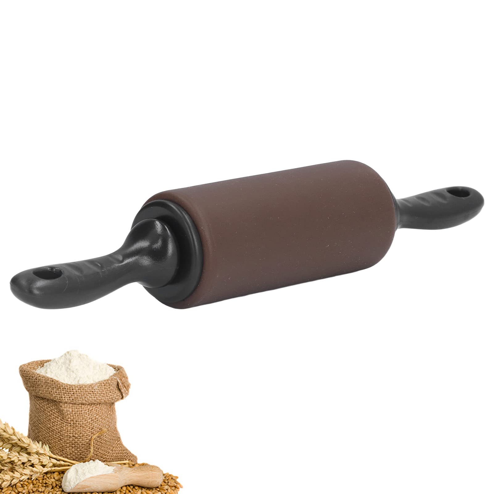 Silicone Rolling Pin Non Stick Surface ABS Handle Dough Roller Tapered Rolling Pin Baking Dough Roller for Baking Cookies Pastry Pizza Pasta Dough Fondant