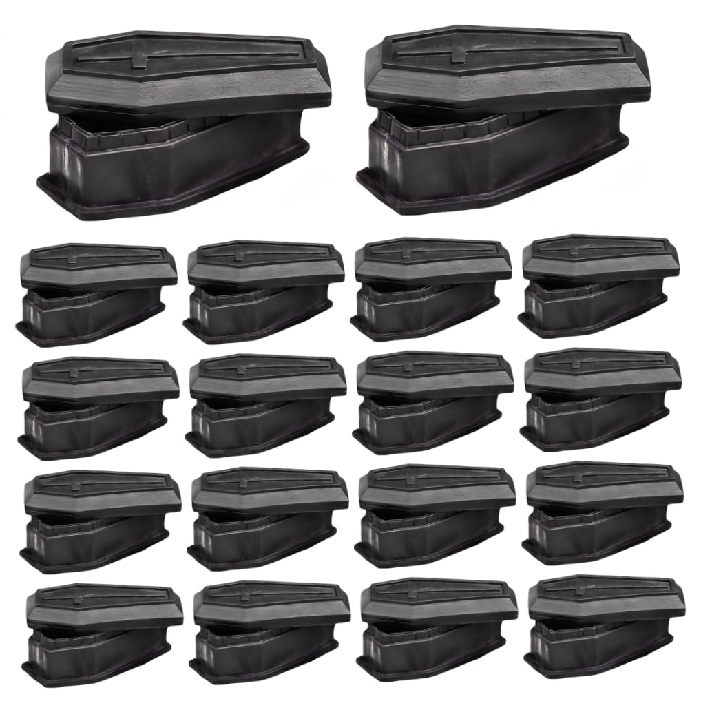 DAGLLGEW 18pcs Openable Black Mini Coffin Treat Boxes