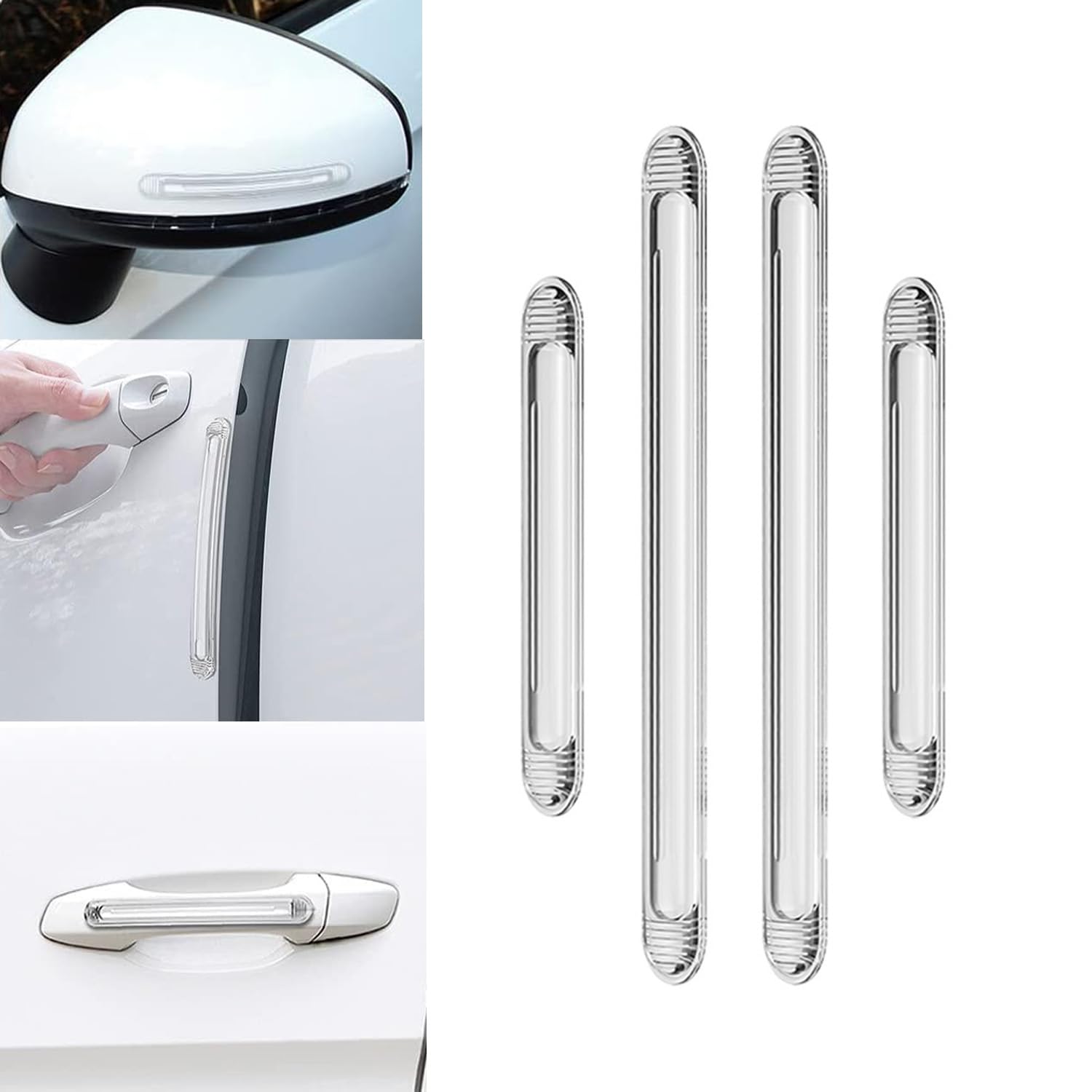 4 Pcs Anti-Collision Bumper Guard Protector Clear Strips, Universal Car Door Edge Guards, Reusable Adhesive Automotive Bumper Guards, for Car, Furniture, Cabinets & Wall Protector