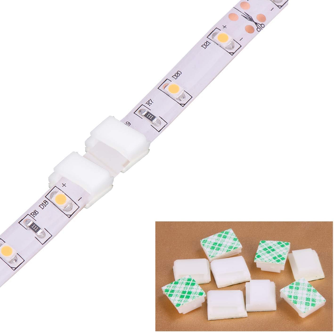 Light Strip Mounting Clips White Self Adhesive Led Light