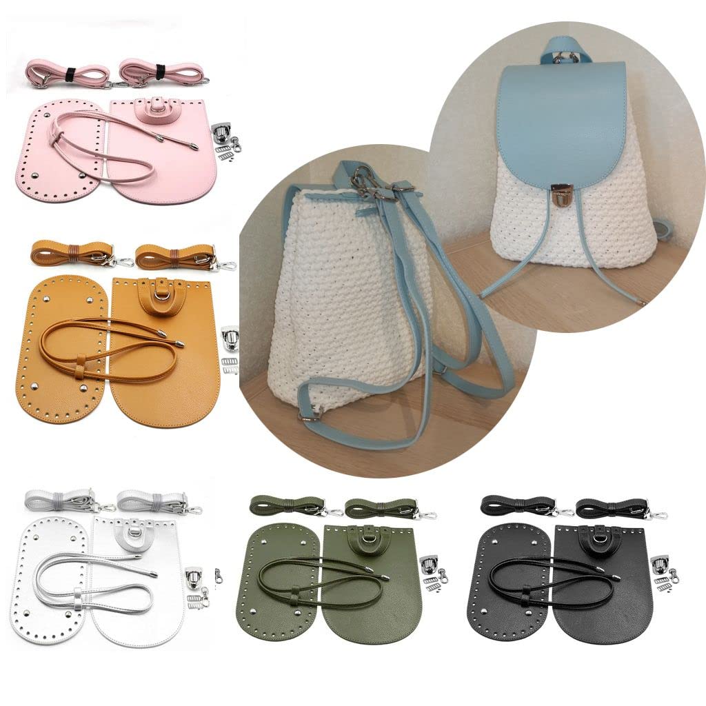 Kit de fabricación de bolsas Bolso hecho a mano Diy, bolso tejido con correa for el hombro de cuero, conjunto de parte inferior del bolso con accesorios de paquete de Hardware for bolso de mujer, moch
