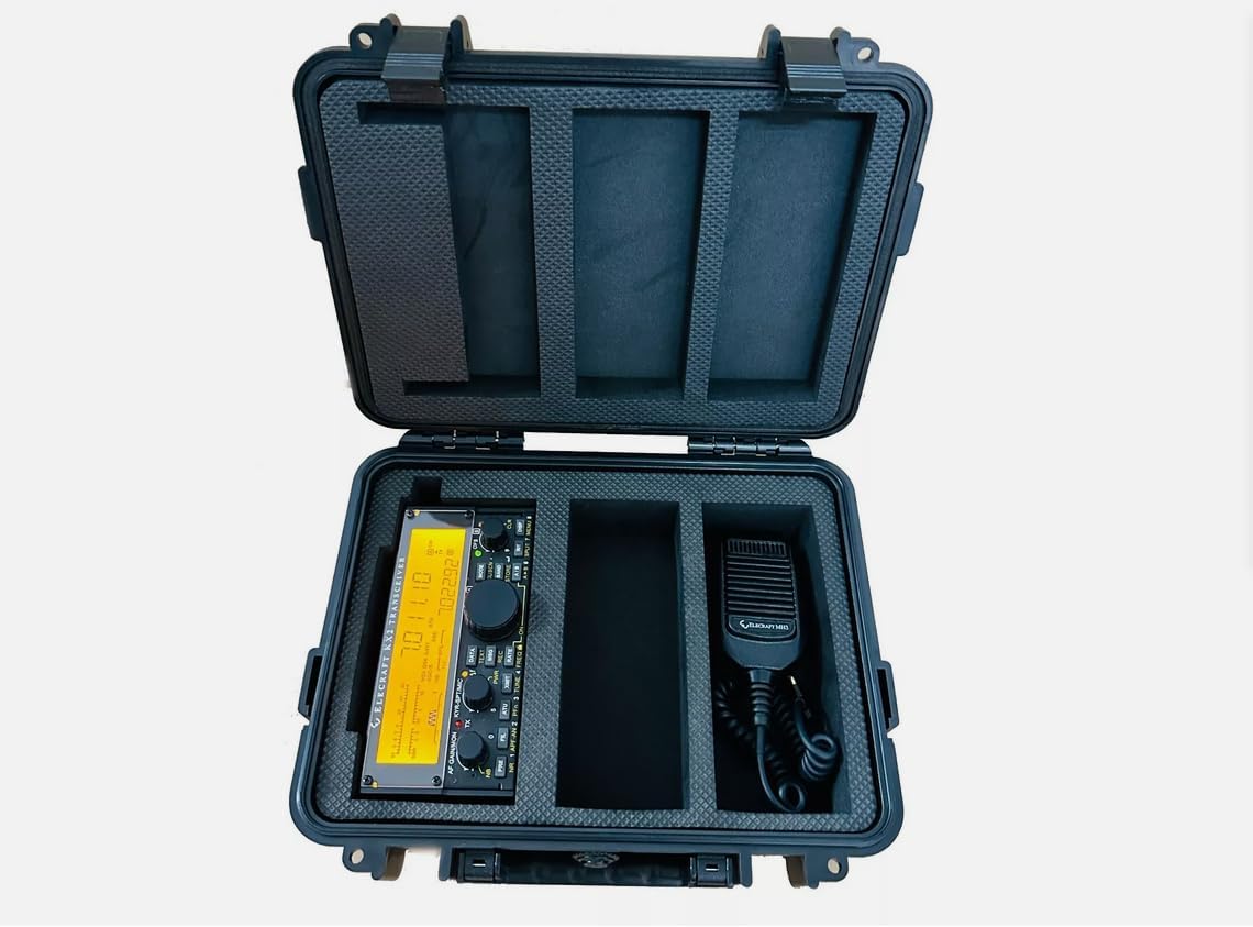 Waterproof Dust Proof Portable Box w/Customizable Foam Hard Case for ELECRAFT KX2 Custom Case IP67 (for KX2)
