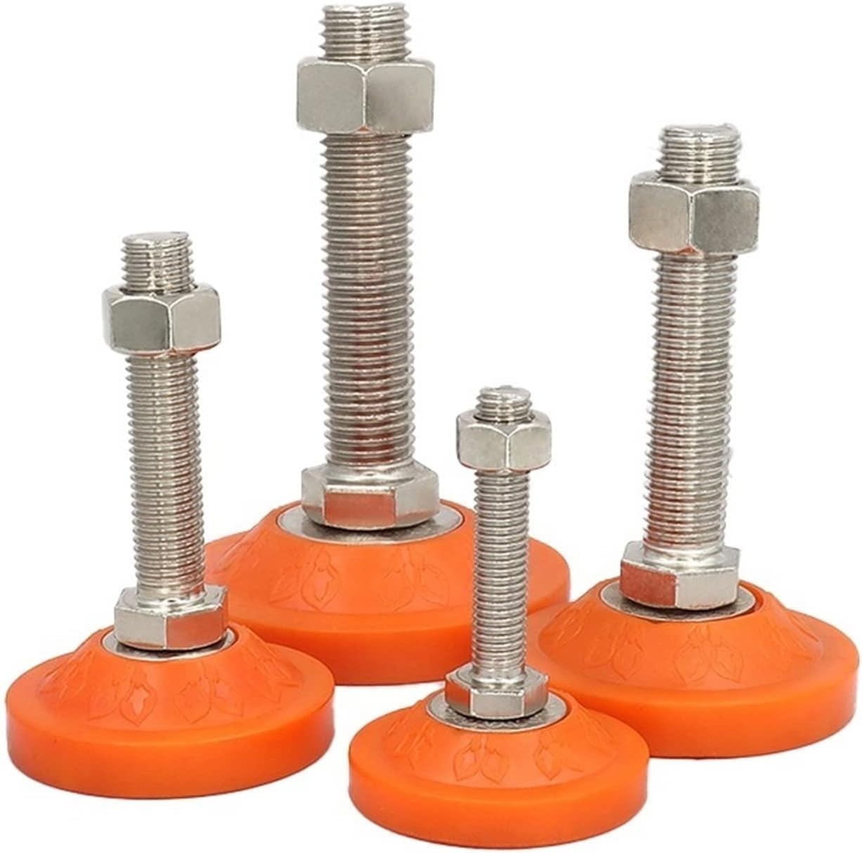 Patas de Mueble Regulables, Paquete de 4 Patas niveladoras Resistentes con Rosca M12, Ajustables, for Muebles y Equipos mecánicos, de Acero al Carbono.