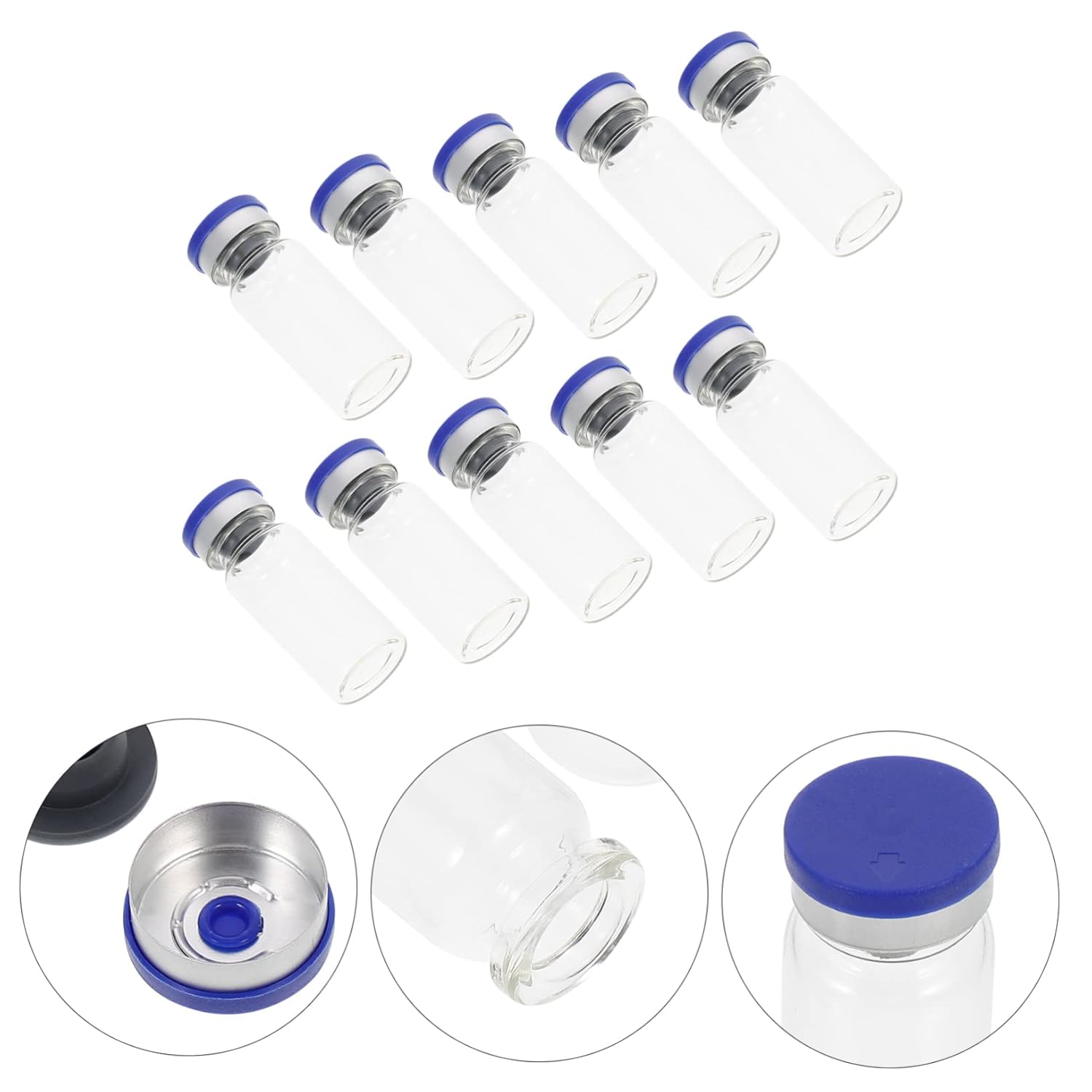 100pcs Small Lightweight Glass Bottles Refillable Vials Sealing Excellent for Travel and Beauty Products