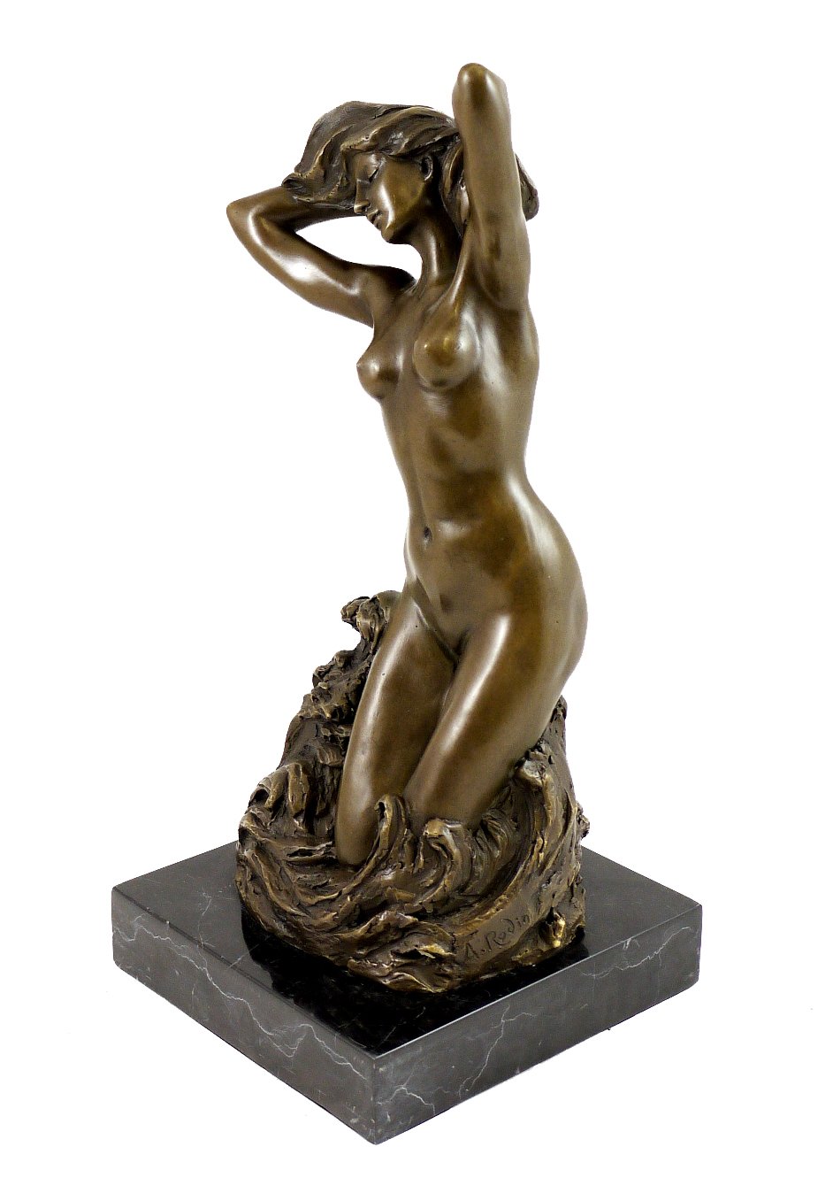Kunst & Ambiente - Baigneuse (1880) / Frauenakt - signiert - Auguste Rodin Skulpturen Kaufen - Deko Figuren - Erotik Büste - Nackte Frau edel - Wohndeko in Bronze