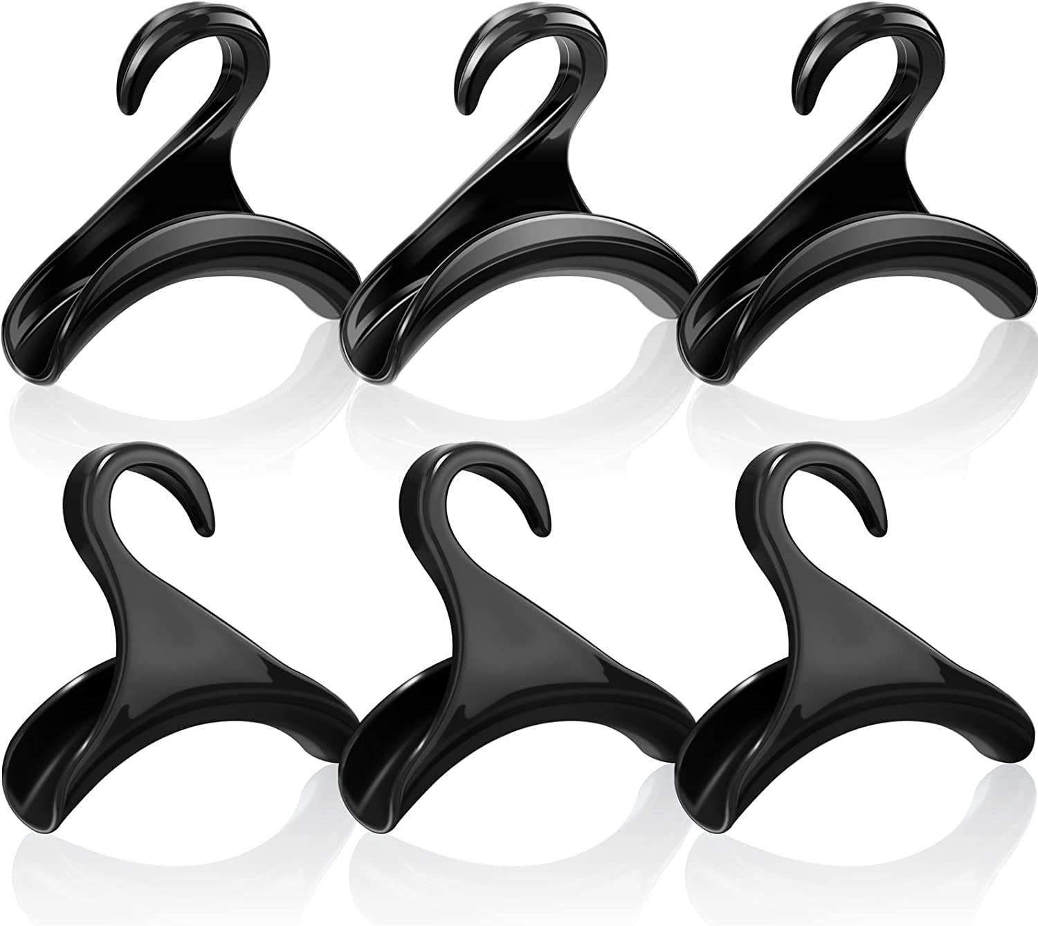 Arabest Purse Hanger Hook Bag Rack Holder 6 Pack, Multi-Function Handbag Hanger Organizer Storage, Cloakroom Display Racks for Purses Crossovers Backpacks Tote Bag Satchel Scarf Belt Tie (Black)