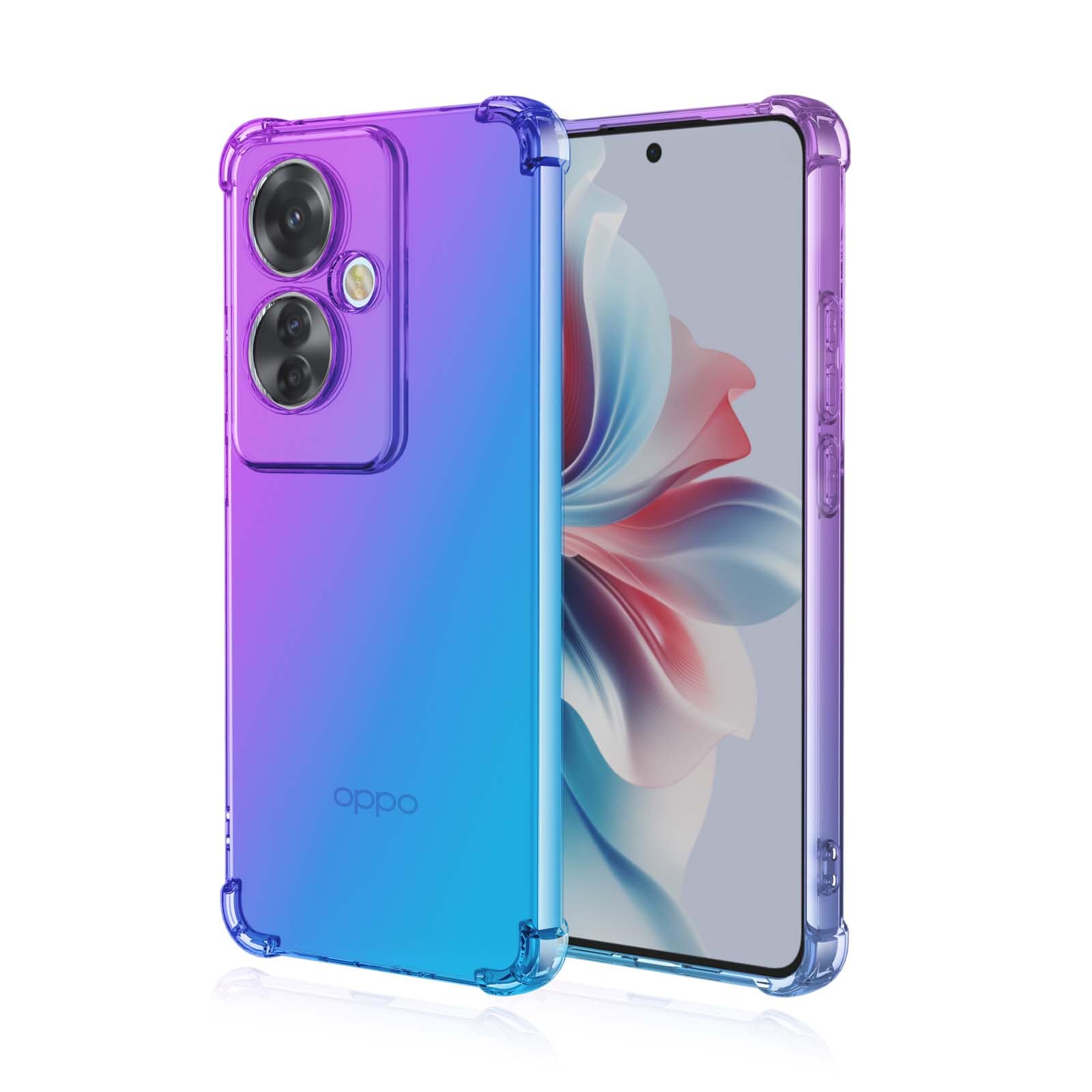 Cover Sfumata TPU Per OPPO Reno 10 5G / Reno 10 Pro 5G - Custodia Morbida Rosa E Blu