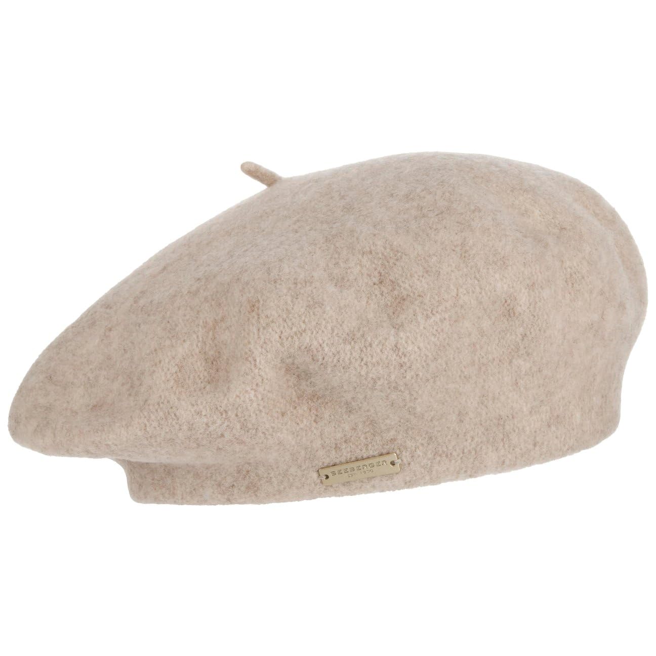 Seeberger Virgin Wool Beret for Women Winter Cap (One Size - Beige)