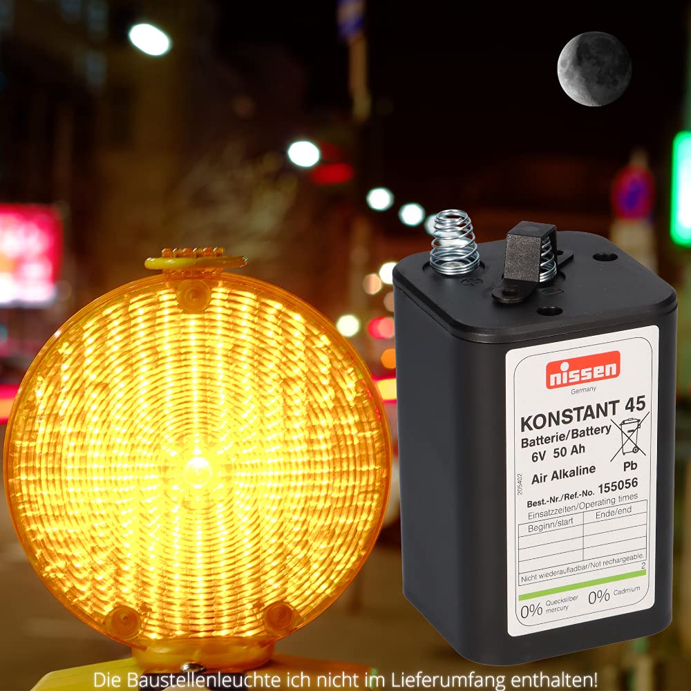 Nissen 4R25 - Juego de 12 pilas para obras (45, 6 V, 45 – 50 Ah)