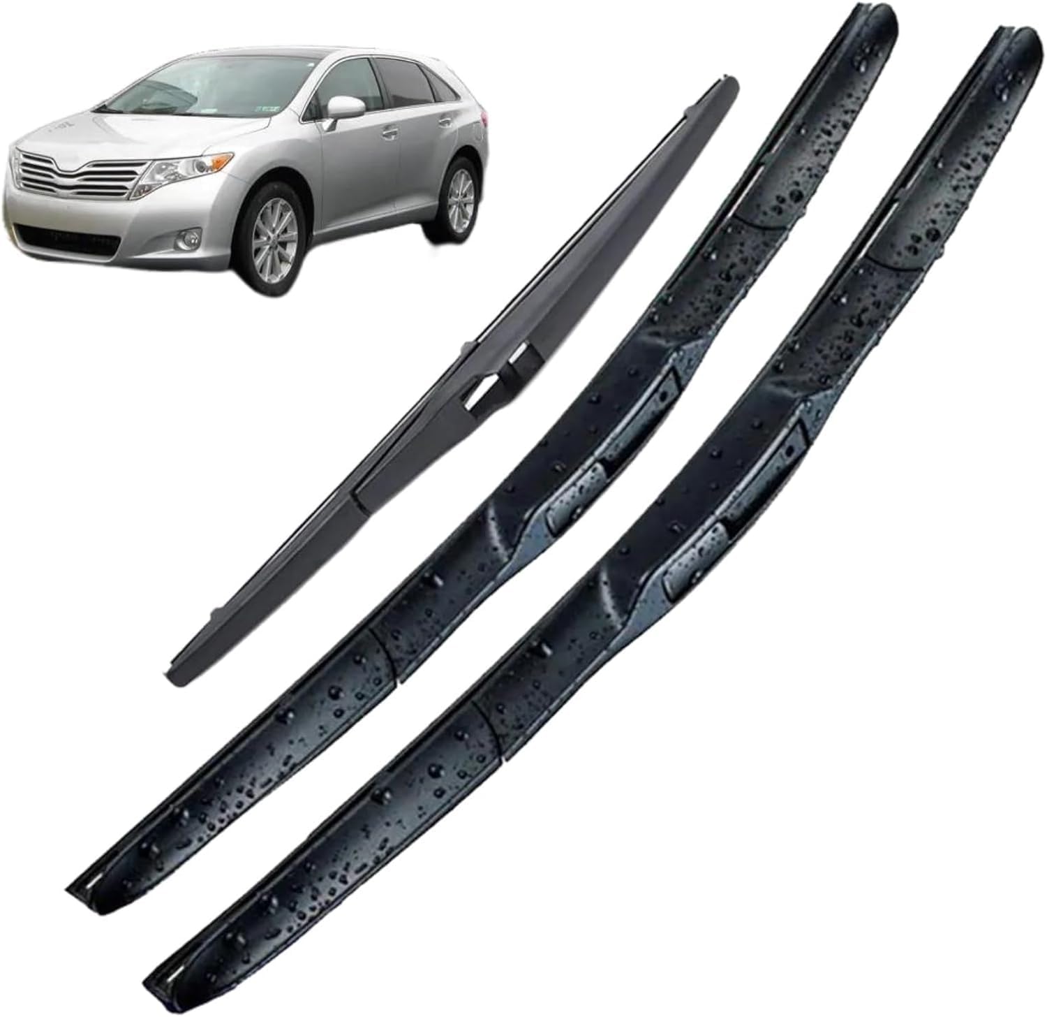 RESKIU Car Front Windshield Wiper Blade Set Replacement for Toyota Venza AV10 2009-2019, All Season Windscreen Wipers Quiet Easy Installation