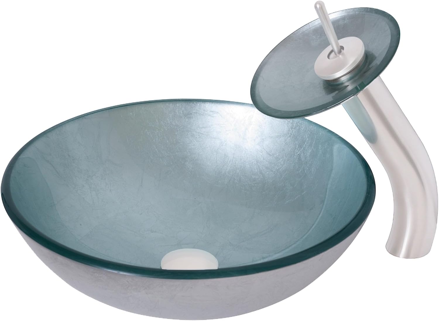 Novatto ARGENTO Glass Vessel Bathroom Sink Set, Oil Rubbed Bronze