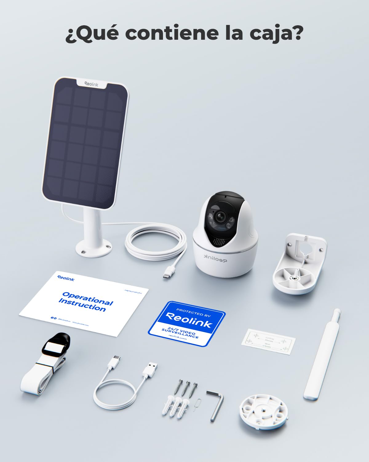 Reolink 3G/4G LTE Camara Vigilancia Exterior Solar con Bateria 5MP 360° PTZ | Cámara Inalámbrica con Tarjeta Sim & 64GB SD, Detección de Persona/Vehículo, Audio Bidireccional, Go PT Plus con Panel Solar