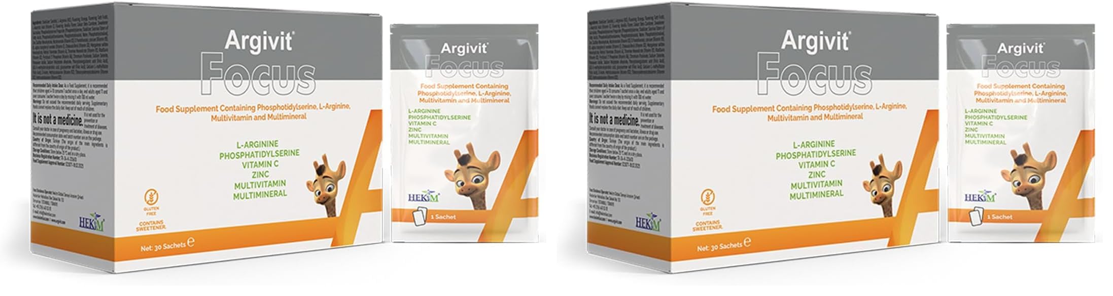 Argivit Focus L Arjinin, Fosfotidilserin, Multivitamin ve Multimineral 30 Saşe (2 paketi)