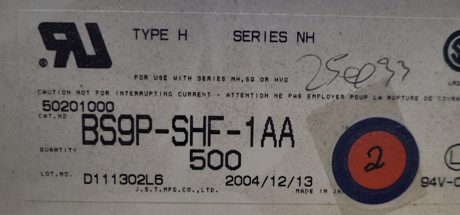 (10 PCS) BS9P-SHF-1AA JST CONN HEADER R/A 9POS 2.5MM