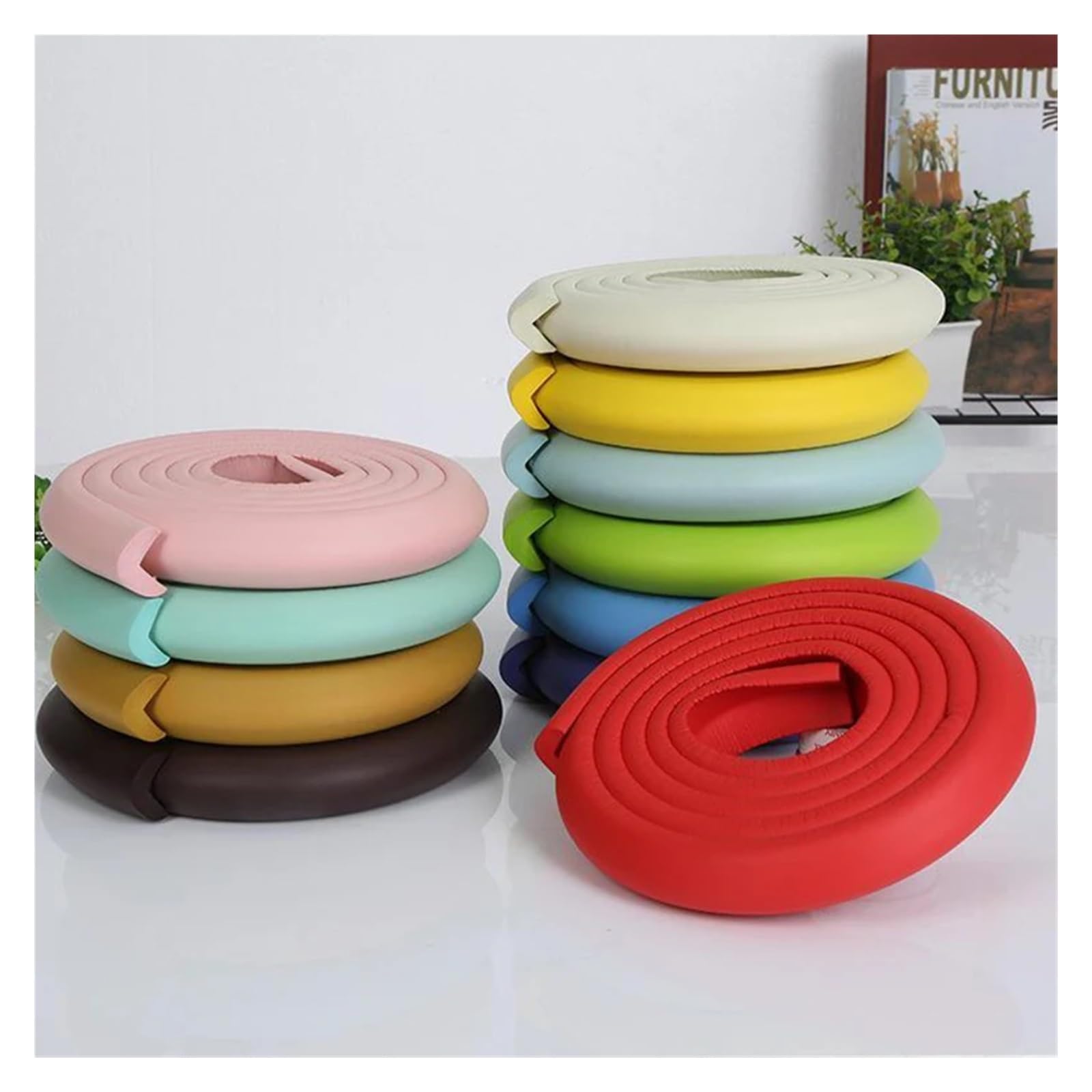 Protectores de Esquinas para mesas, Seguridad Infantil, 2 Metros, Forma de U, Extra Gruesos, para Muebles y escritorios, Cinta Protectora de Espuma.
