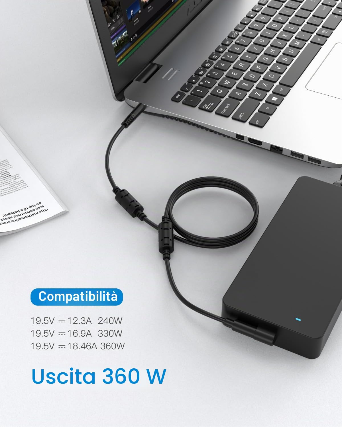 Superer Caricatore 360W 330W 280W Compatibile con Dell-Alienware 16 18 16X Aurora Area-51 Gaming, X16 M16 M18 R1 R2 AMD, per Precision 3280 Compact, G15 5530 5535 492-BDNZ Alimentatore Caricabatterie