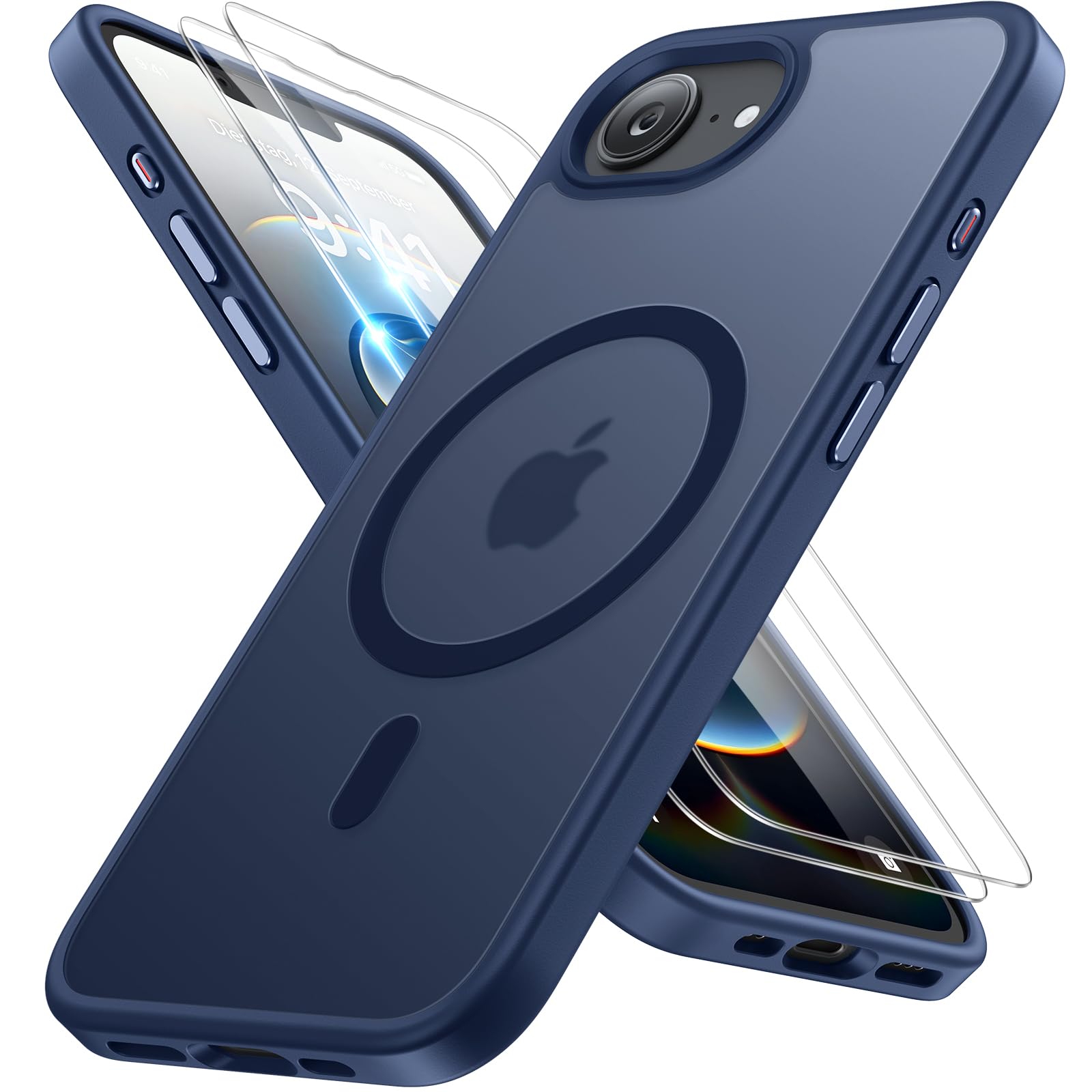 Miracase Magnetisch für iPhone All Series Hülle mit Magsafe [TOP Militärschutz & Magnetkraft] Stoßfest Kratzfest mit Samtiger Haptik Extrem Langlebig Handyhülle für iPhone