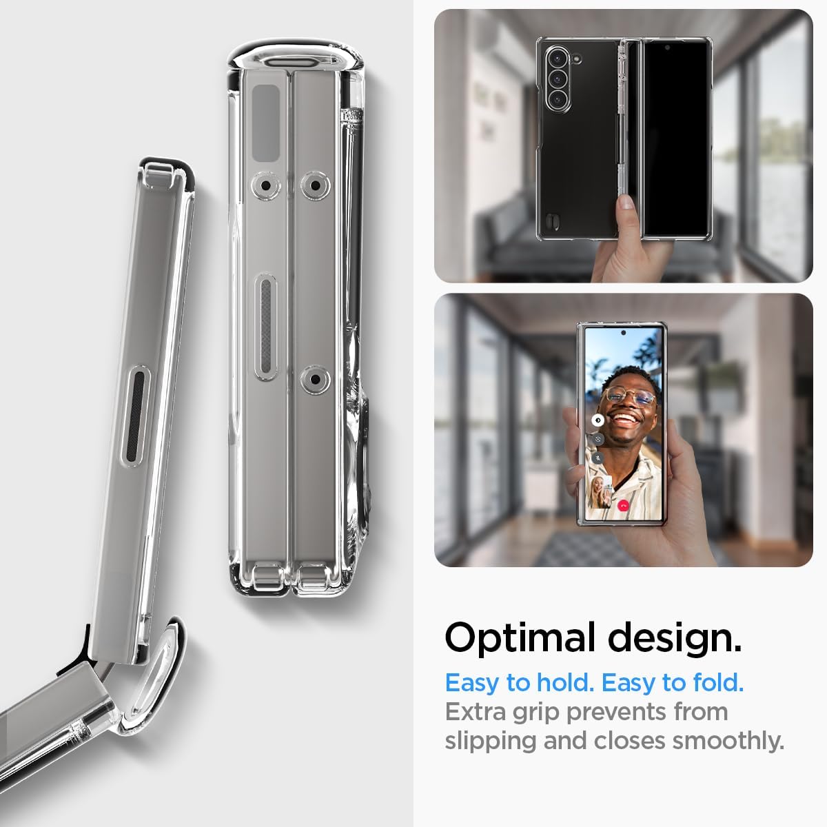 Spigen Ultra Hybrid Pro Designed for Galaxy Z Fold 6 Case (2024) [Hinge Protection] [Anti-Yellowing] - Crystal Clear