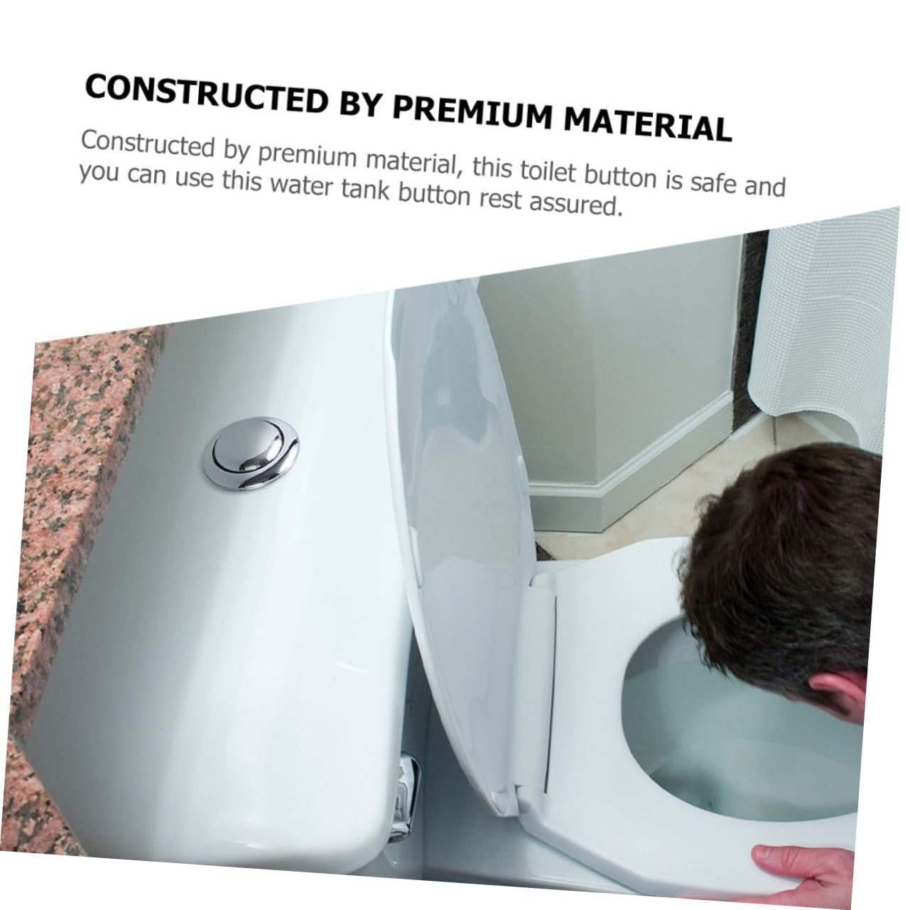 SHINEOFI 3 Set Pulsante Della Toilette Chiave Separare Pulsanti Serbatoio Wc Parti Spingere Pulsante Dello Sciacquone Singolo Sostituzione Del Pulsante Push Addominali Argento 12 Pezzi*3